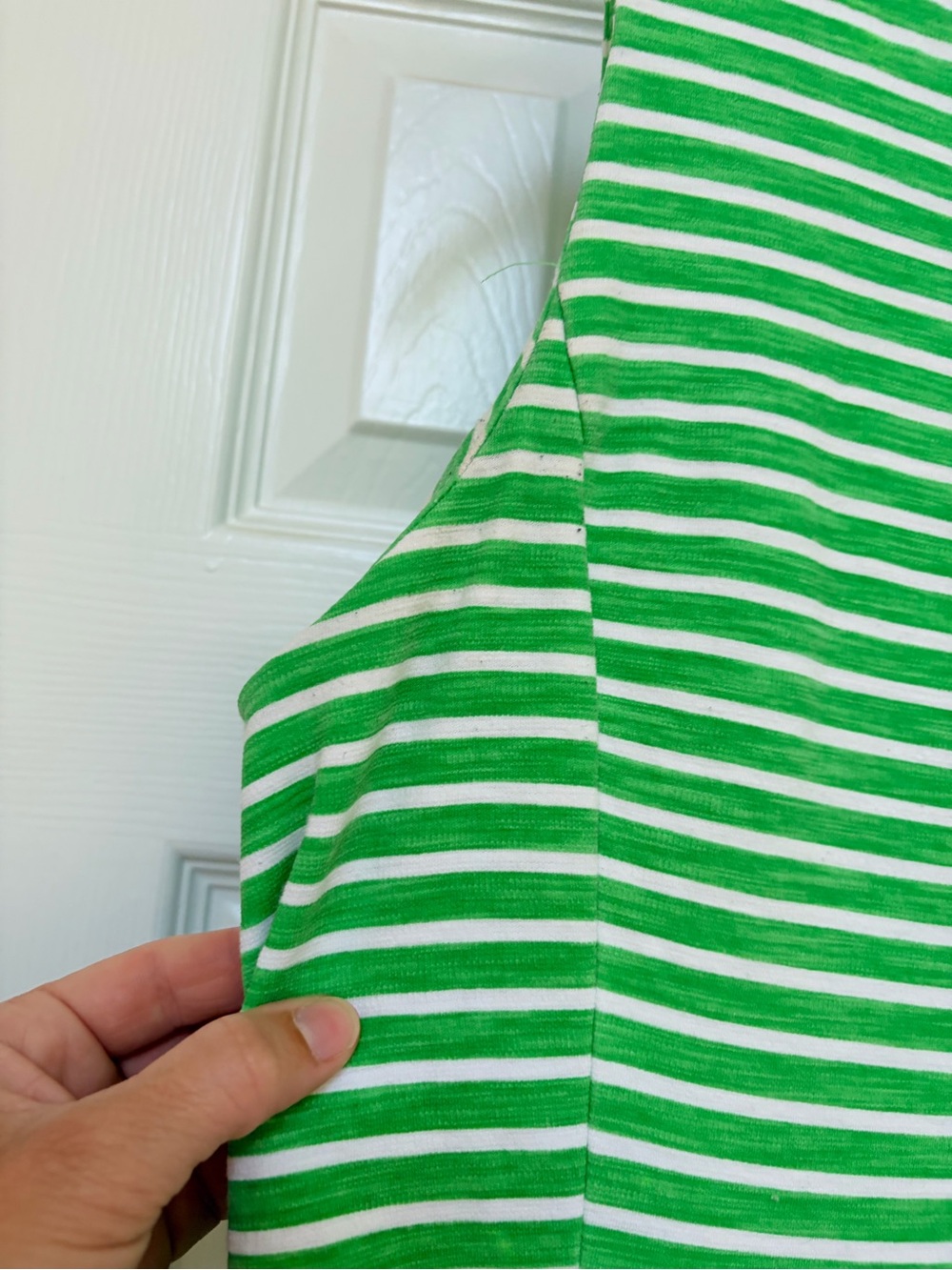 J. Crew Factory Green and White Striped Sleeveless Mini Dress - Picture 4 of 5